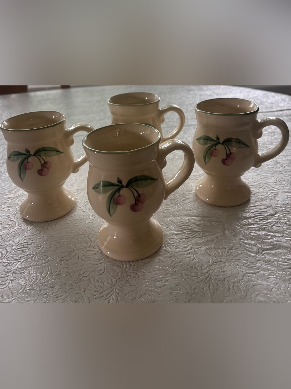 Pfaltzgraff Garden Party Set of 4 Pedestal Mugs